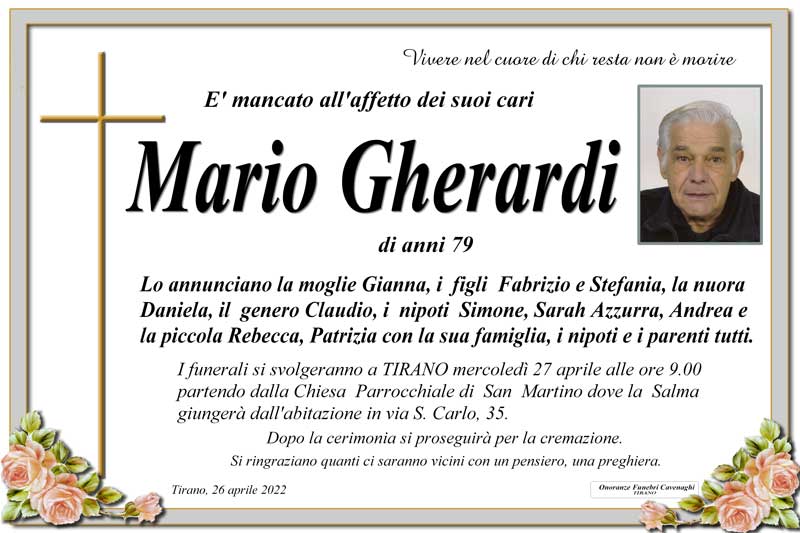 necrologio Gherardi Mario
