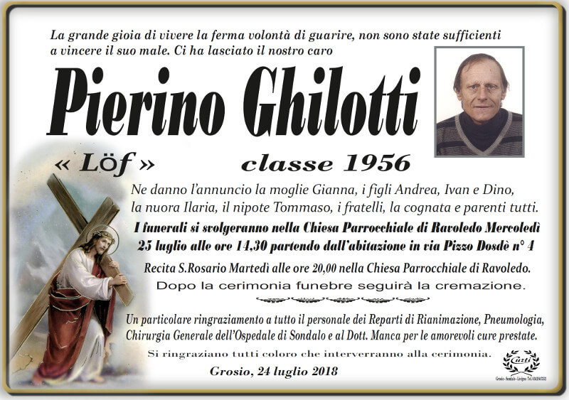 necrologio Ghilotti Pierino