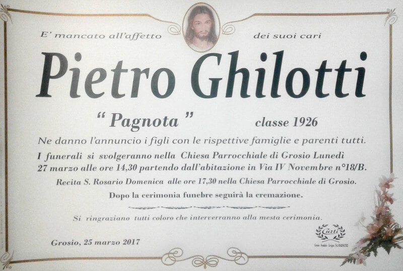 necrologio Ghilotti Pietro