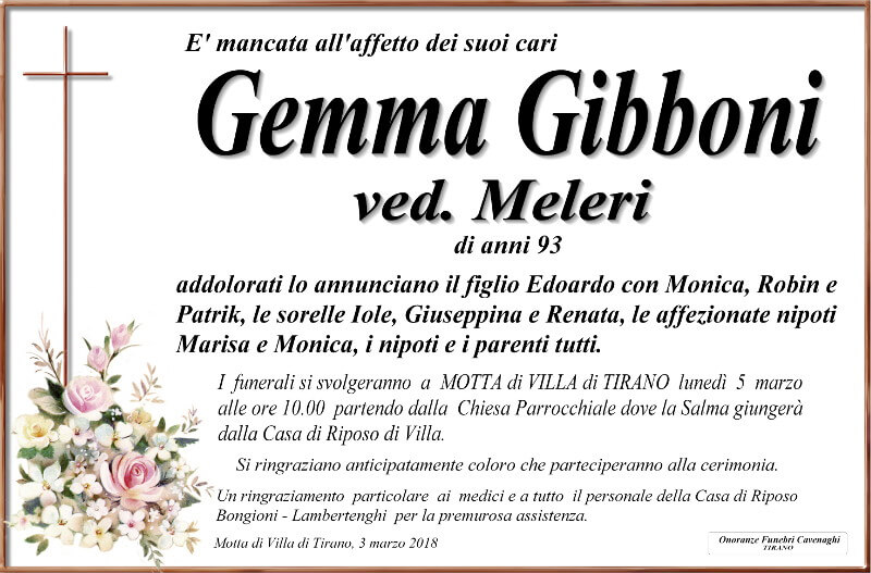 necrologio Gibboni Gemma