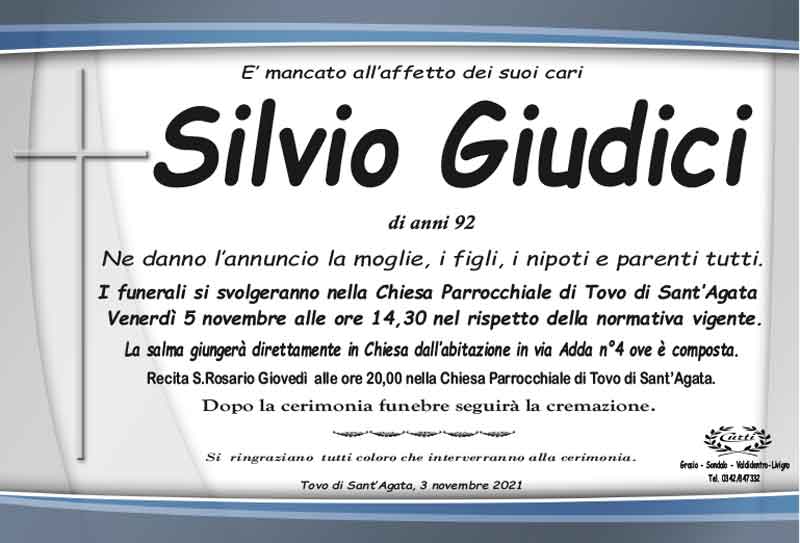 /necrologio Giudici Silvio