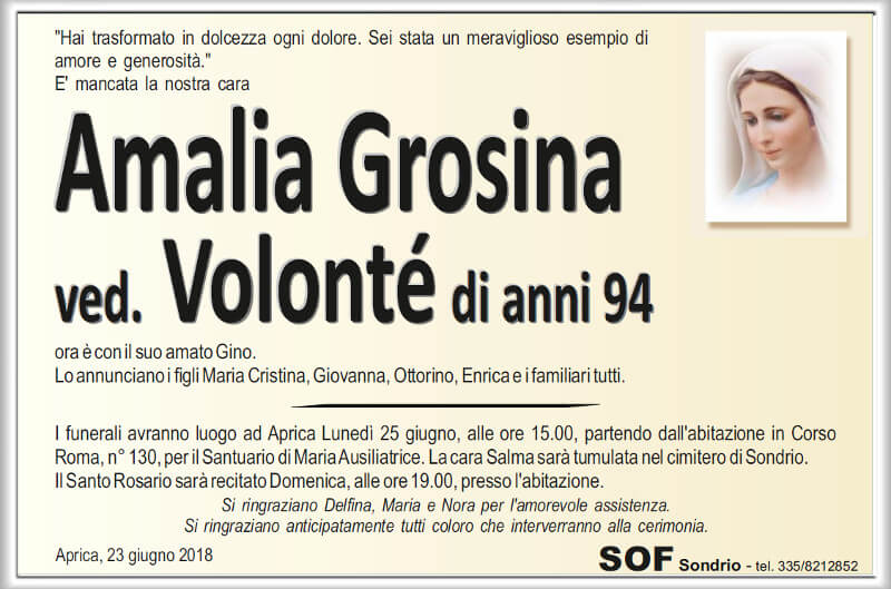 necrologio Grosina Amalia