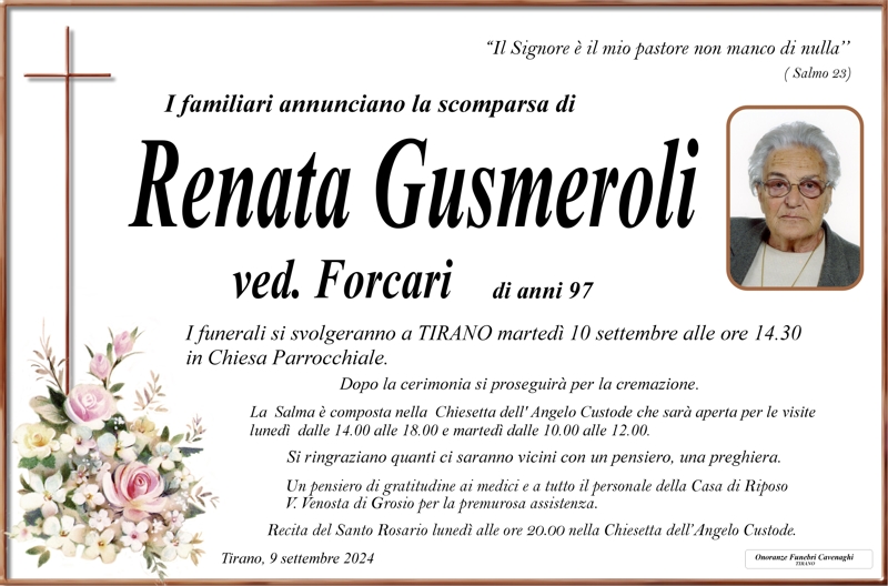 Necrologio Gusmeroli Renata