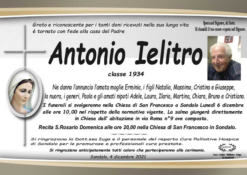 necrologio Ielitro Antonio