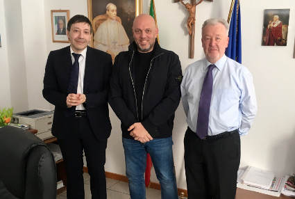 /Il dirigente Ust Fabio Molinari ed Erminio Tognini con l'assessore regionale, Massimo Sertori