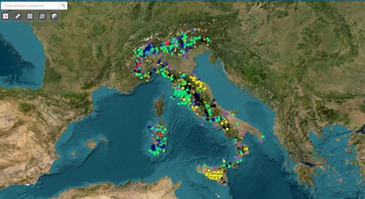 /mappa dell'Ispra delle materie prime critiche in Italia