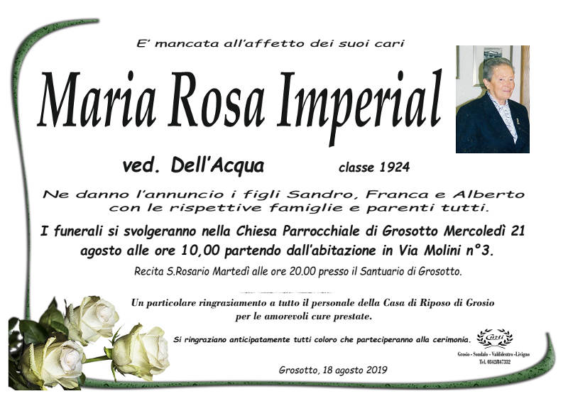 necrologio Imperial Maria Rosa