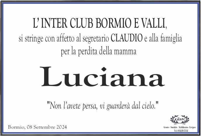 PARTECIPAZIONE INTER CLUB PER CINTI LUCIANA