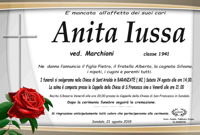 necrologio Iussa Anita