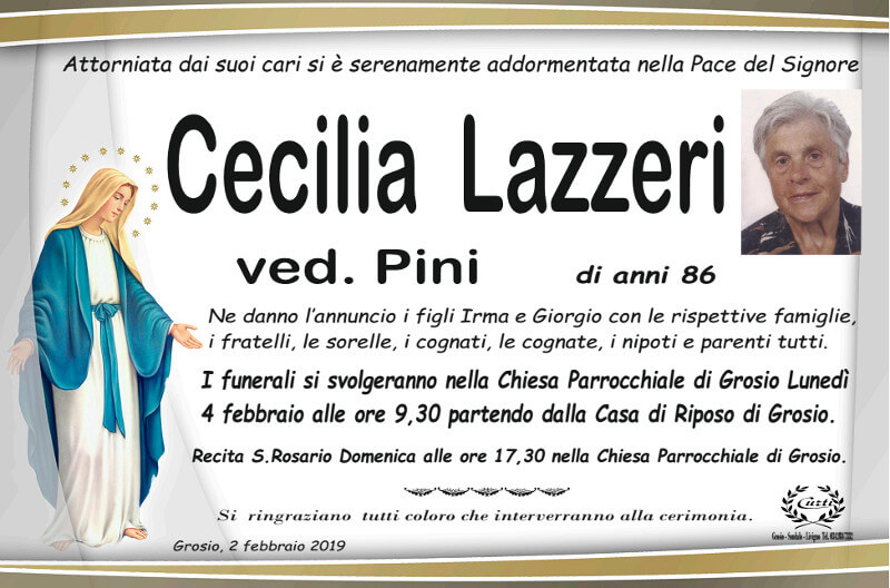 necrologio Lazzeri Cecilia