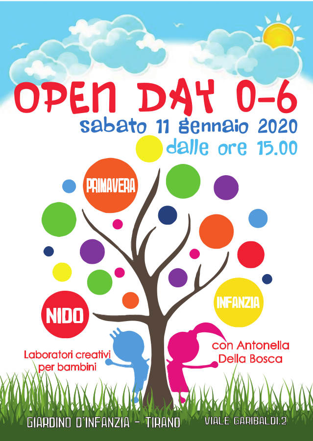 /locandina open day 2020 Giardino d'Infanzia di Tirano
