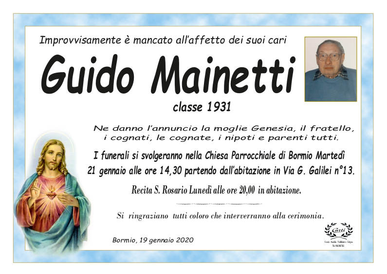 necrologio Mainetti Guido