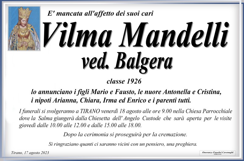 Mandelli Vilma ved. Balgera