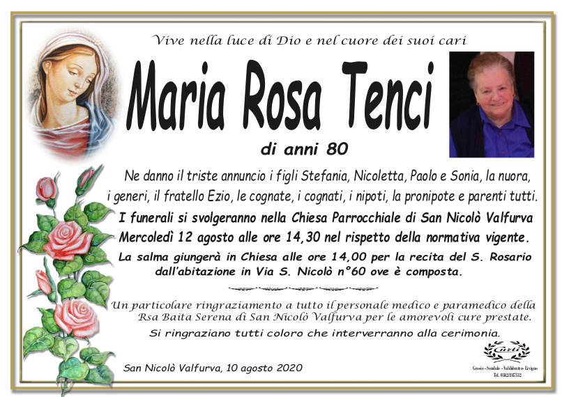 necrologio Tenci Maria Rosa