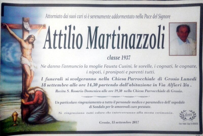 necrologio Martinazzoli Attilio