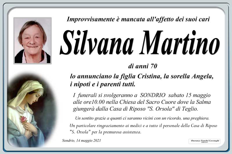 necrologio Martino Silvana