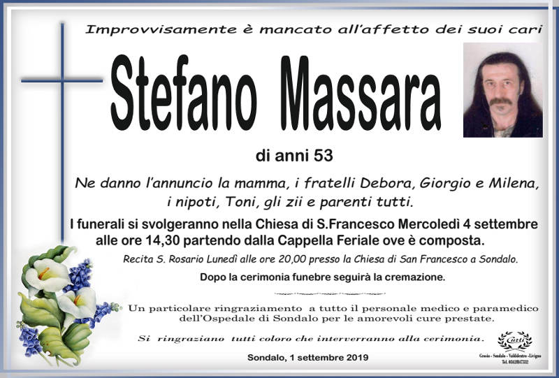 necrologio Massara Stefano