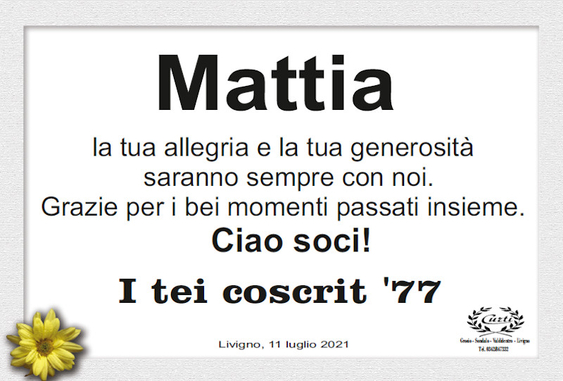 necrologio Mattia