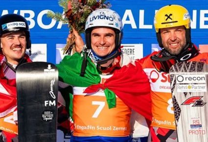 /Maurizio Bormolini balza in testa alla Coppa del mondo di snowboard