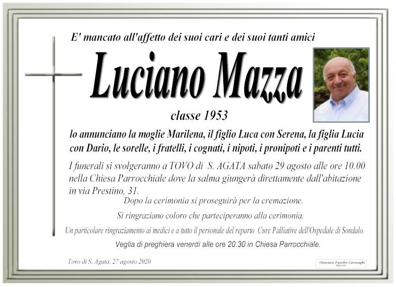 necrologio Mazza Luciano