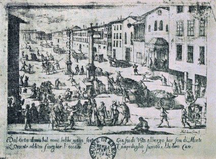 /Melchiorre Gherardini, Piazza San Babila a Milano durante la peste del 1630