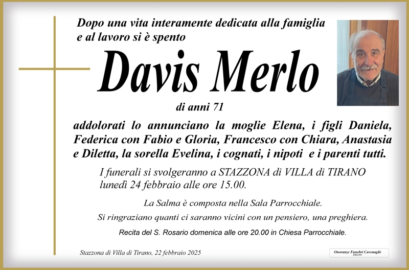 Necrologio Merlo Davis