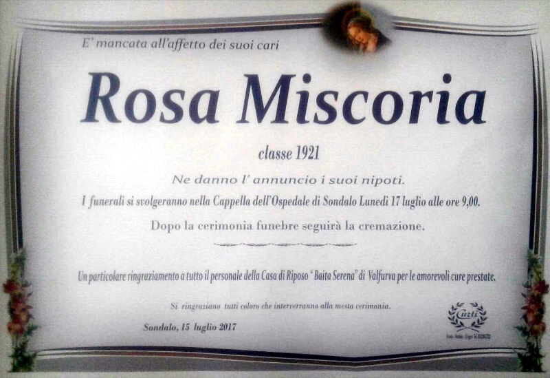 necrologio Miscoria Rosa