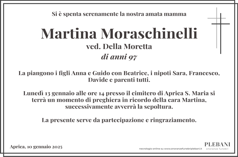 /Moraschinelli Martina ved. Della Moretta Aprica