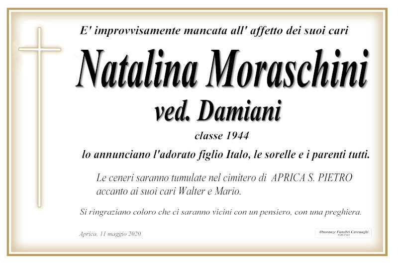 necrologio Moraschini Natalina