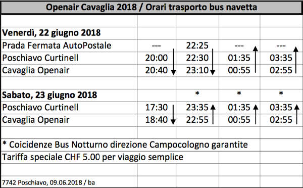/orari trasporti open air cavaglia 2018