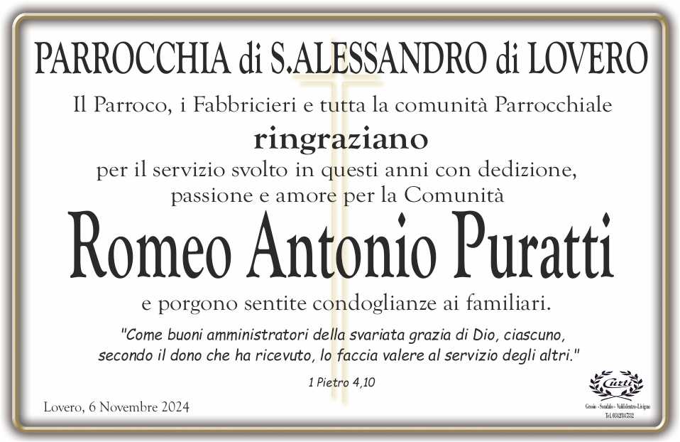 parrocchia di lovero per puratti romeo antonio