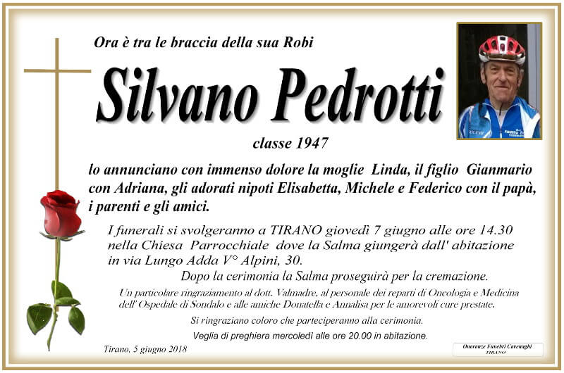 necrologio Pedrotti Silvano