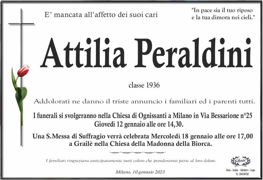 necrologio peraldini attilia