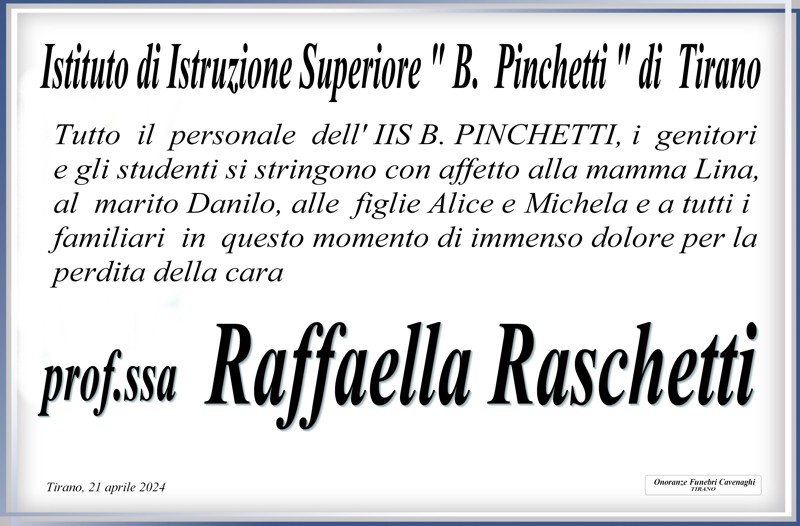 /IIS Pinchetti di Tirano per Raschetti Raffaella