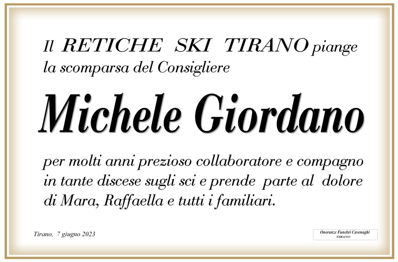 /Retiche Ski Tirano per Giordano Michele