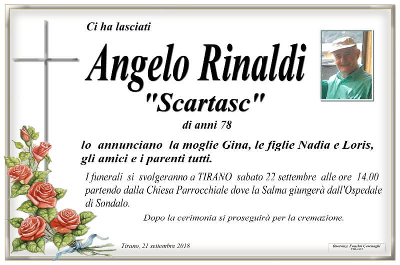 Rinaldi Angelo necrologio