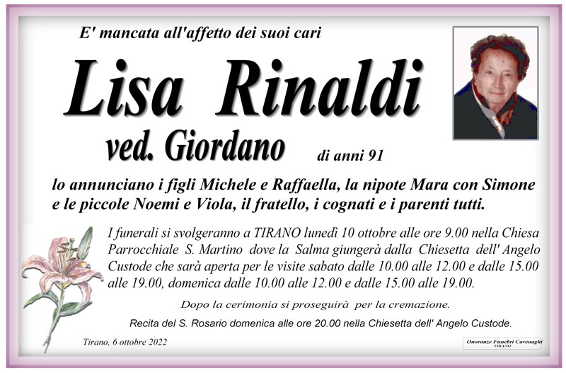 Rinaldi Lisa Ved. Giordano