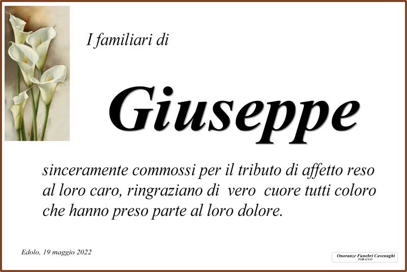 Ringraziamenti Giuseppe