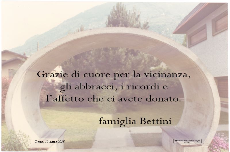 Ringraziamenti Bettini Giancarlo