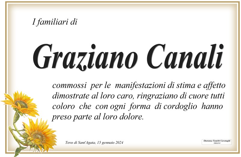 /Ringraziamenti Canali Graziano