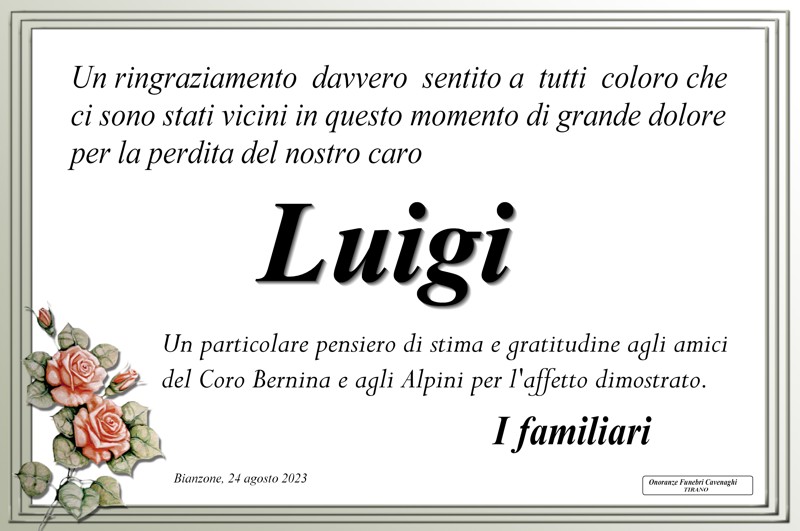 Ringraziamenti Marantelli Luigi