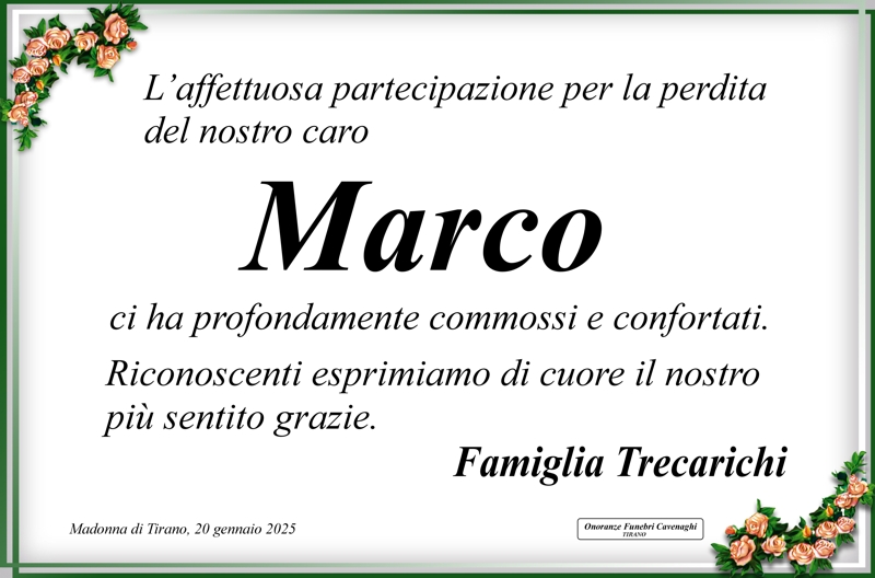 Ringraziamenti Trecarichi Marco