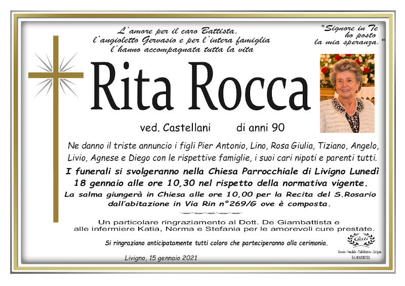 necrologio Rocca Rita