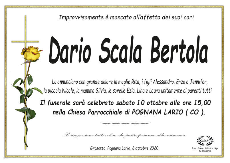 necrologio Dario Scala Bertola