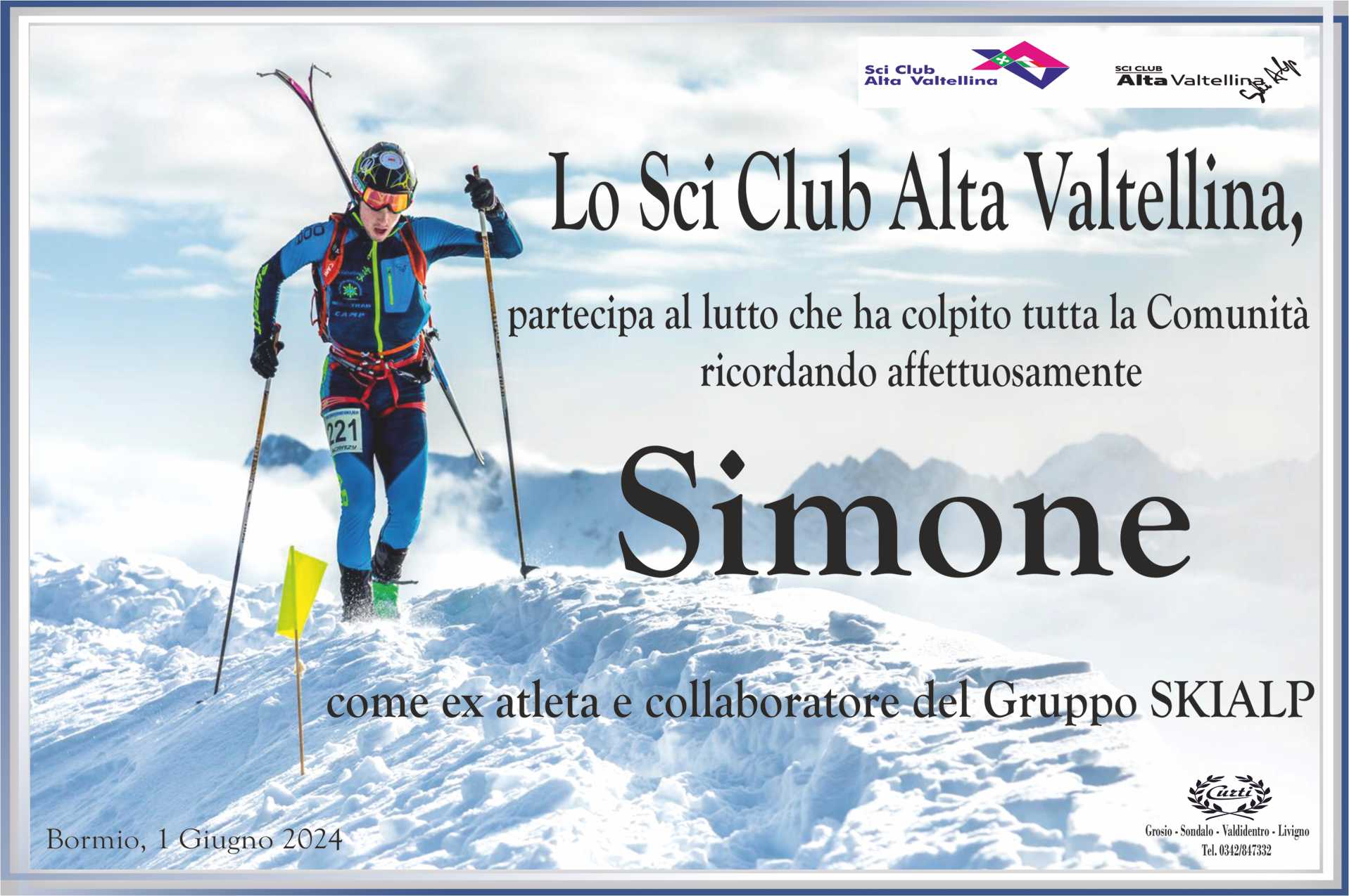 PARTECIPAZIONE SCI CLUB ALTA VALTELLINA X SIMONE