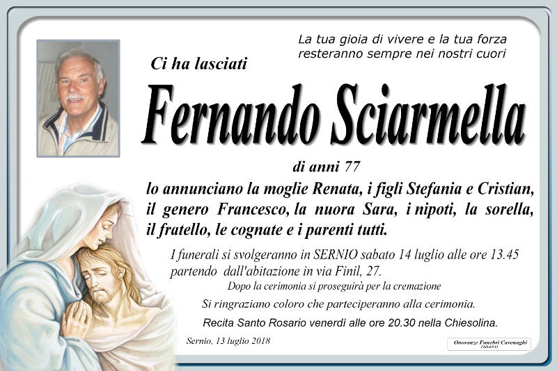 necrologio Sciarmella Fernando