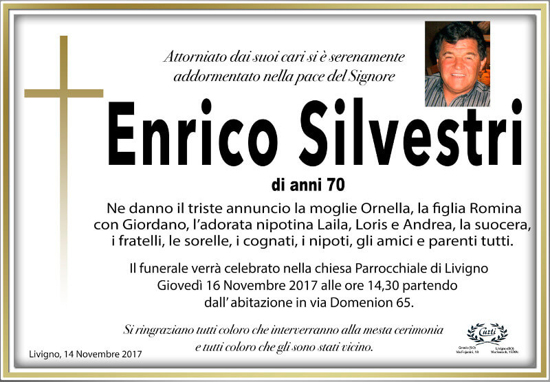 necrologio Silvestri Enrico