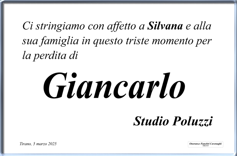 Studio Poluzzi per Bettini Giancarlo