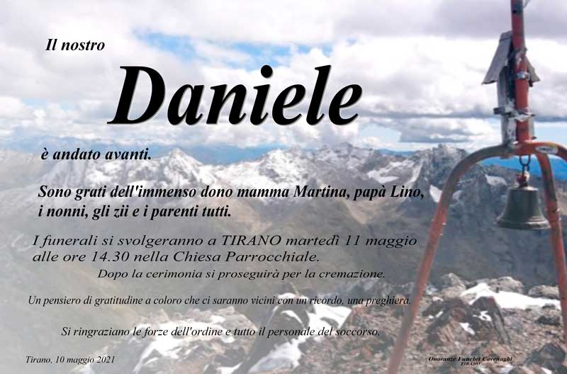 necrologio Daniele Tenni