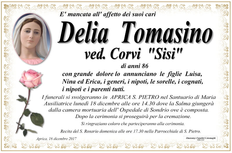 necrologio Tomasino Delia
